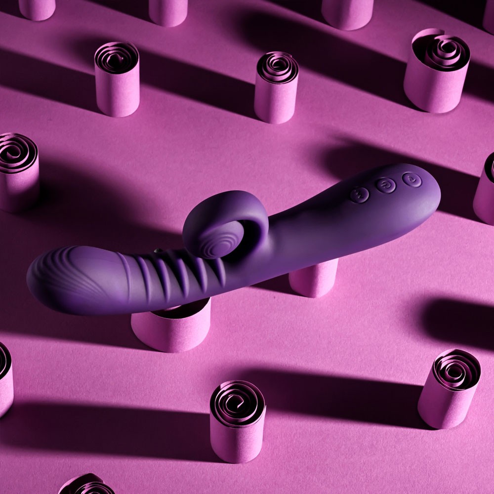 Evolved Novelties Curlicue Classic Rabbit Vibrator Spiral Protrusion Multi-Level Stimulation