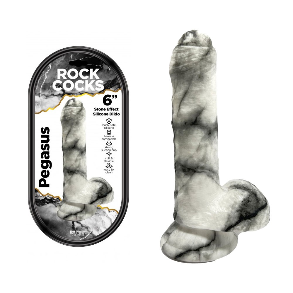 Rock Cocks Pegasus 6 In Textured Silicone Dildo with Suction Cup