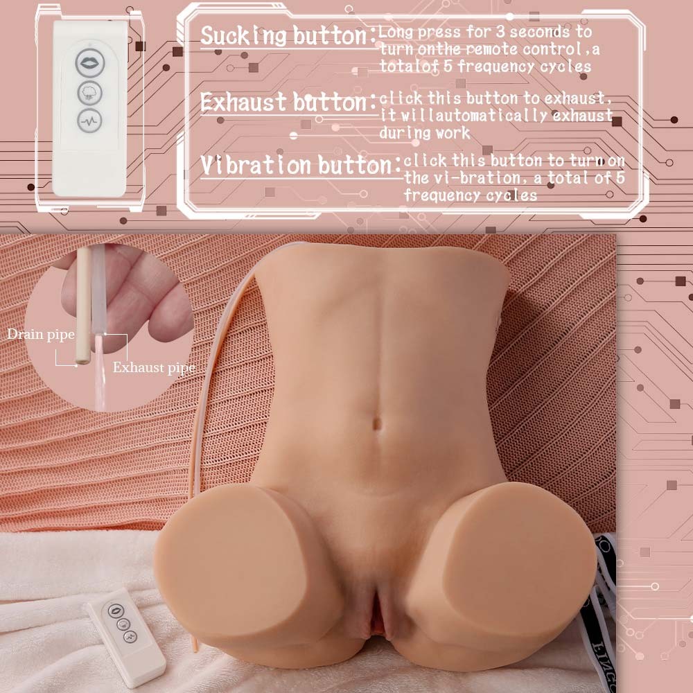 17LB Vibrating Sucking Torso Sex Doll with Remote