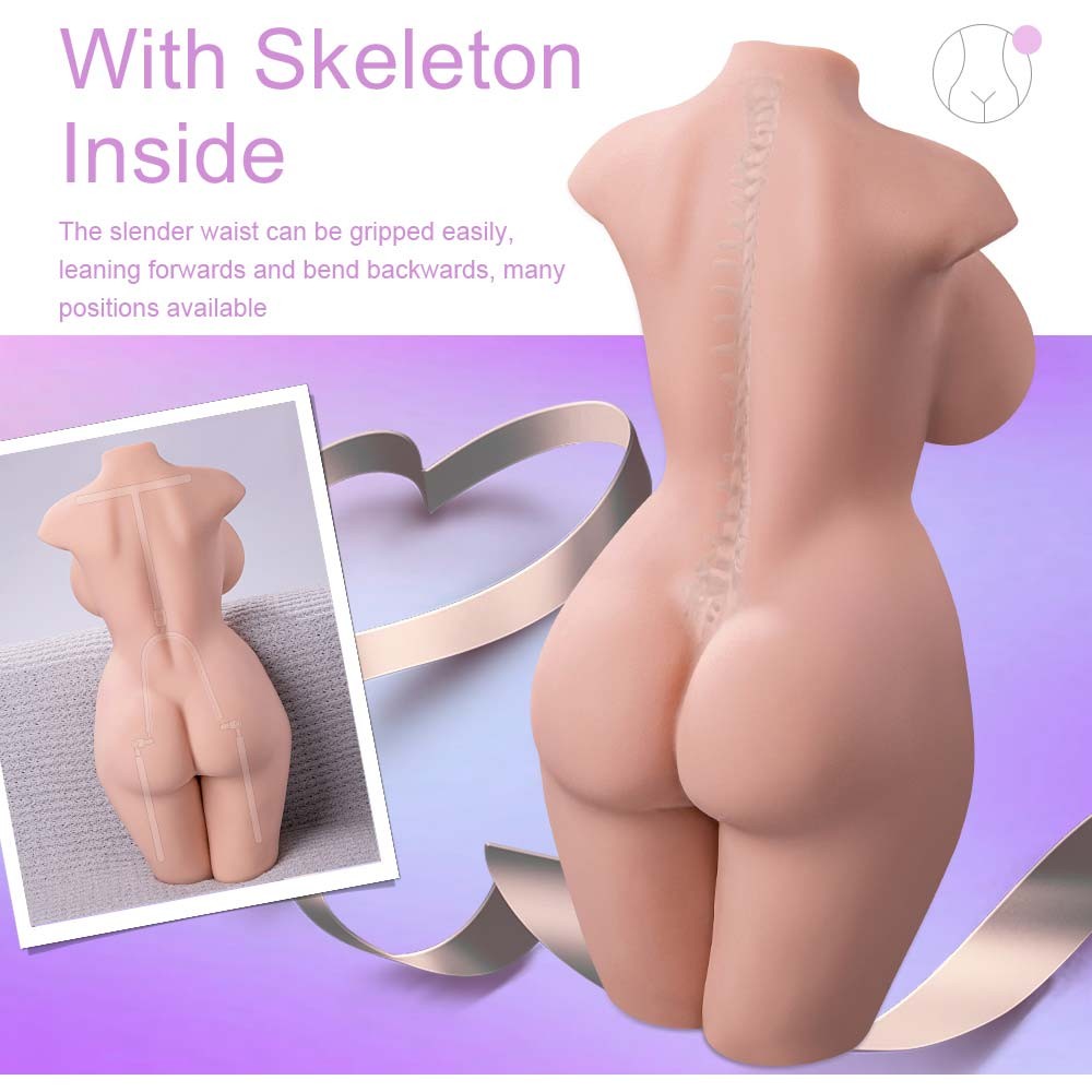15LB Sex Doll Male Masturbator Torso Doll with Realistic Boobs Vagina Ass