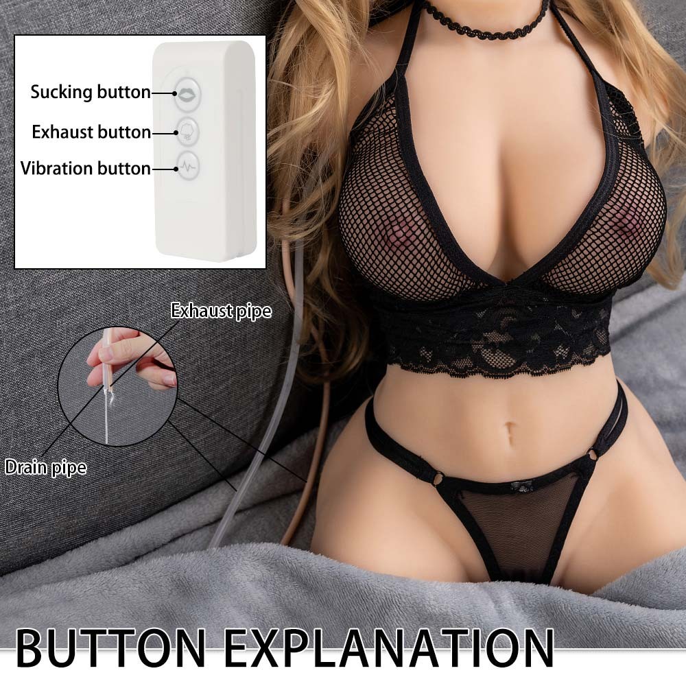13.7LB Vibrating Double Channel Sex Doll with Realistic Pussy Buttock Boobs