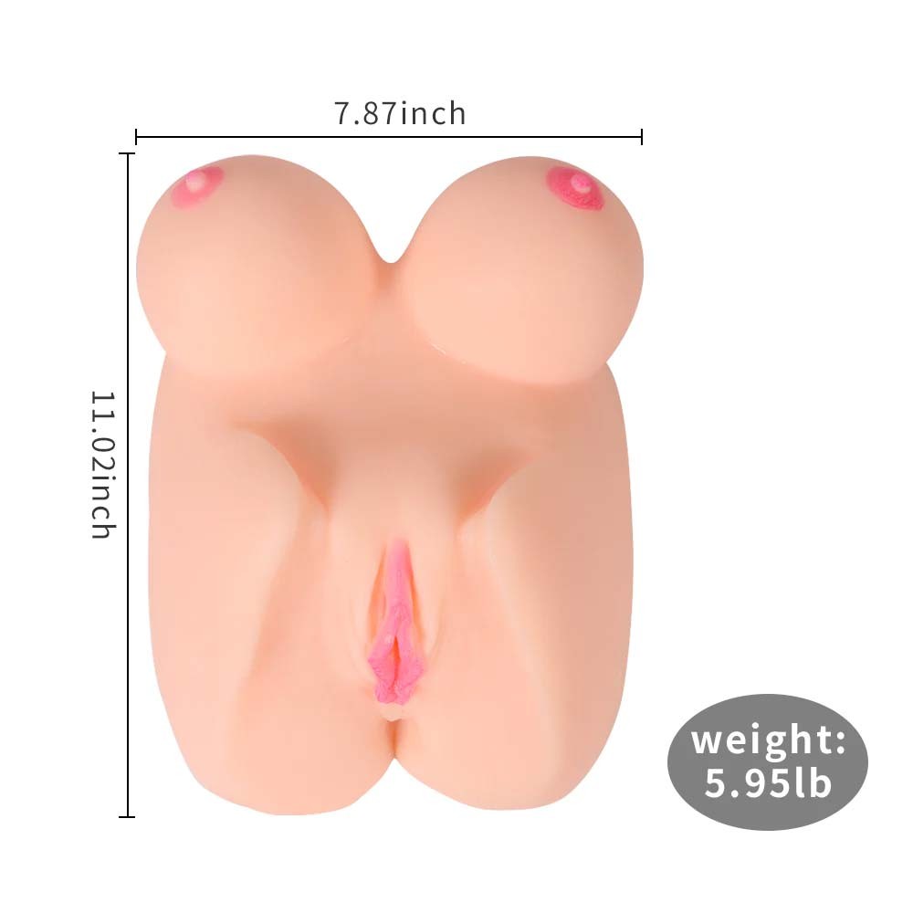 5.95LB Pocket Pussy Sex Doll Male Masturbator with Realistic Boobs