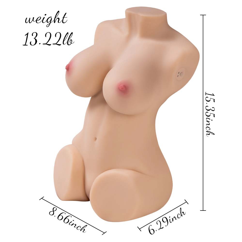 13.22LB Realistic Sex Doll Torso Vibrating Male Masturbator with Remote