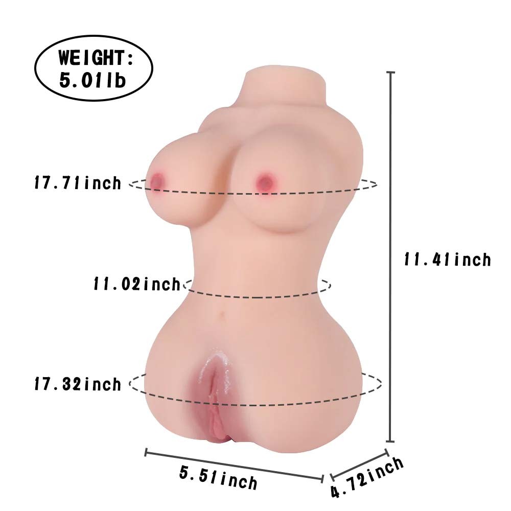 5LB 3 in 1 Torso Sex Doll with Realistic Boobs Pussy Anal