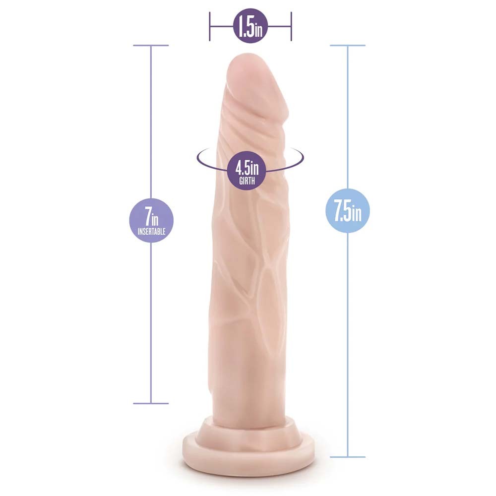 Blush Dr. Skin Silicone Dr. Carter 7.5 Inch Realistic Dildo with Suction Cup