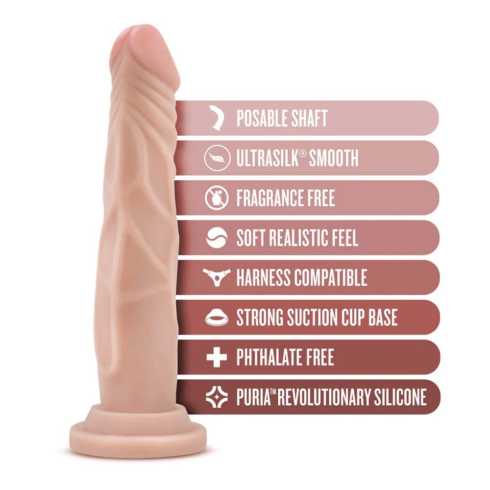 Blush Dr. Skin Silicone Dr. Carter 7.5 Inch Realistic Dildo with Suction Cup