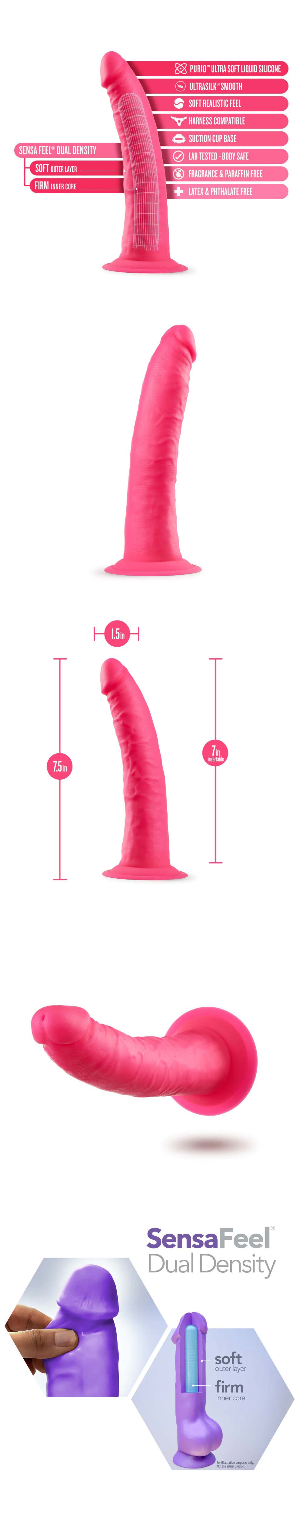 Blush Neo Elite Pink 7.5 Inch Silicone Dildo