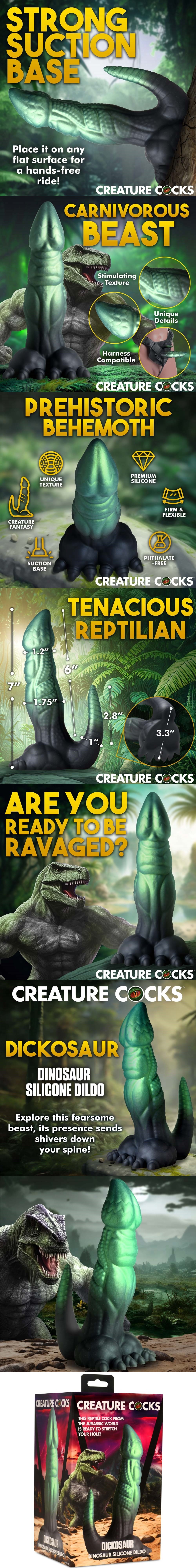 Creature Cocks Dickosaur Dinosaur Silicone Tentacle Dildo