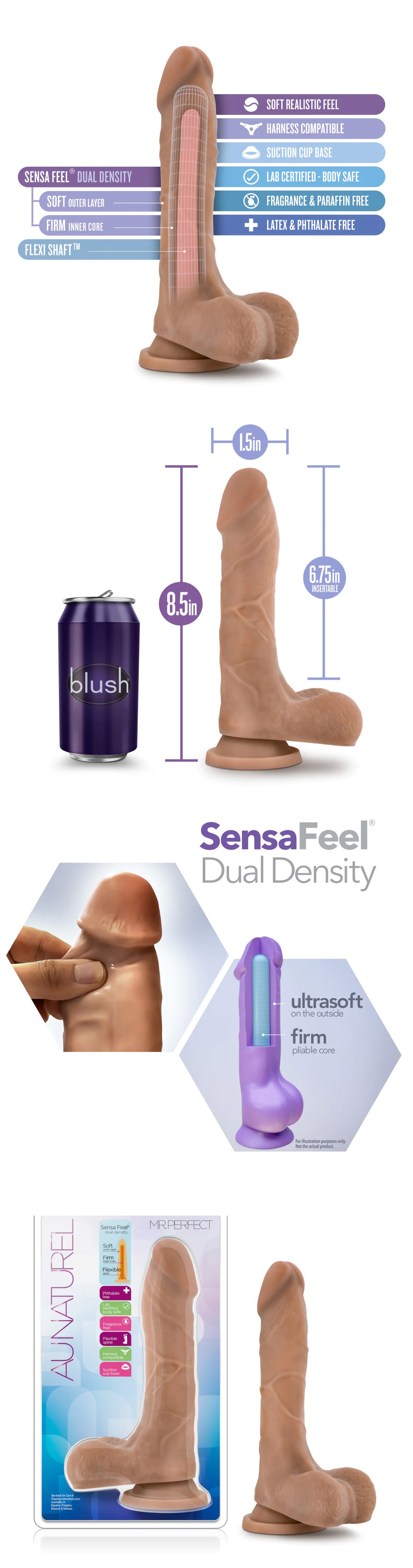 Blush Coverboy The Mailman Realistic dildo 8.5 Inch with Balls & Suction Cup