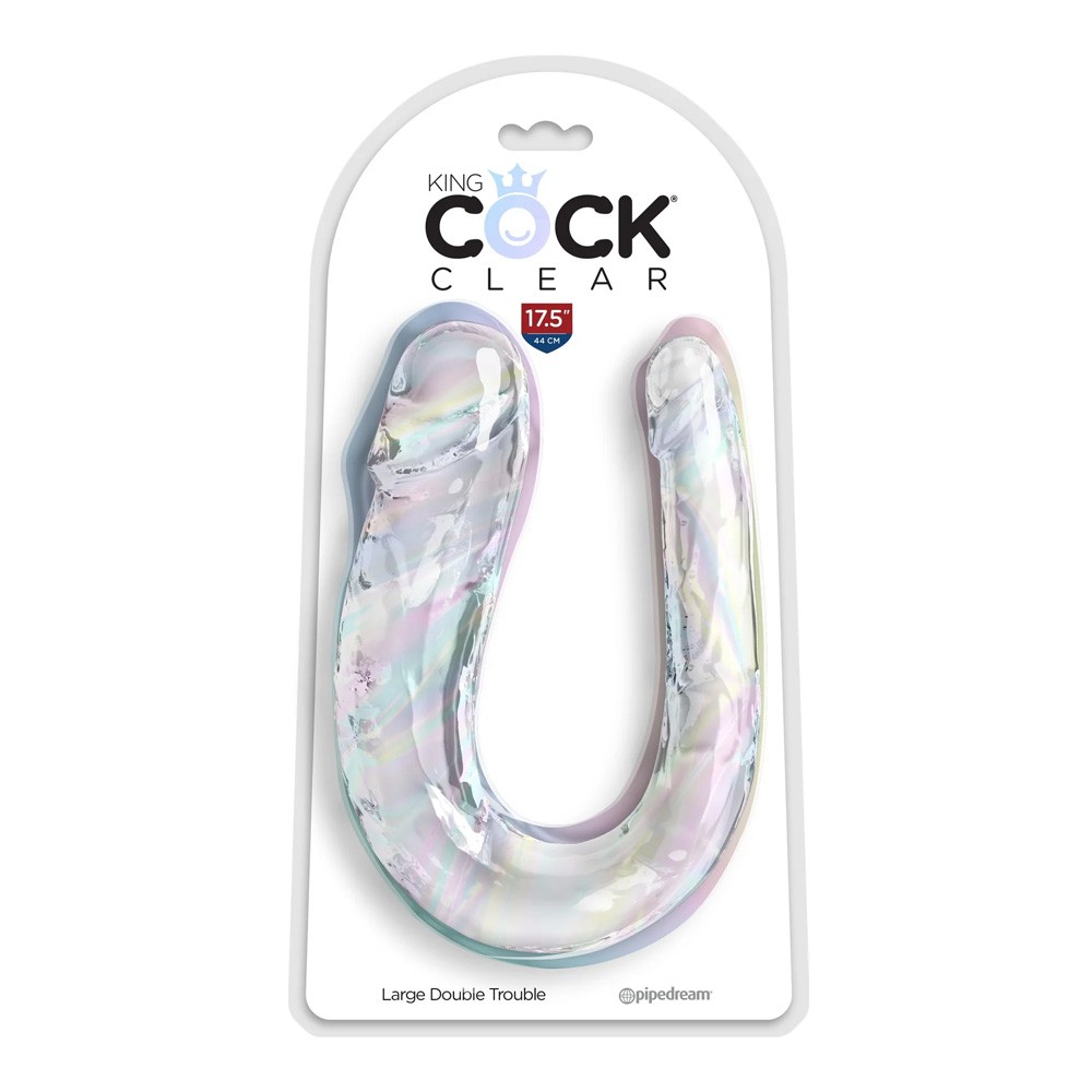 Pipedream King Cock Clear Large Double Trouble Double Ended Dildo