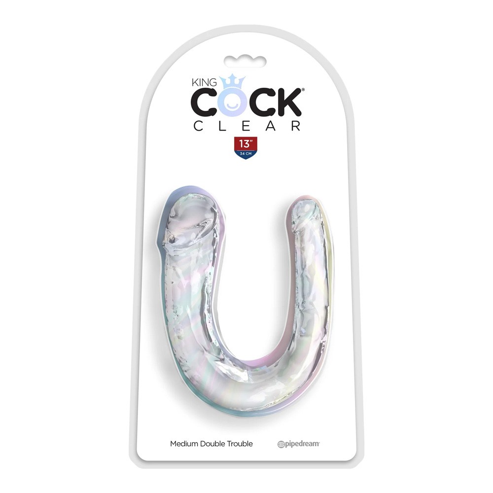 Pipedream King Cock Clear Large Double Trouble Double Ended Dildo