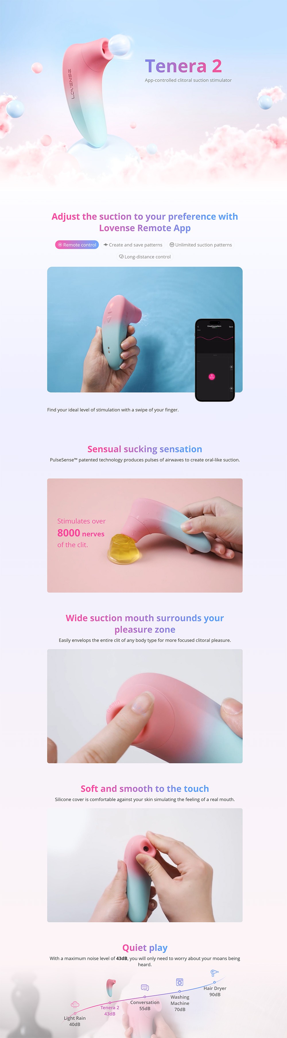 Lovense Tenera 2 Clitoral Suction Stimulator with App-controlled