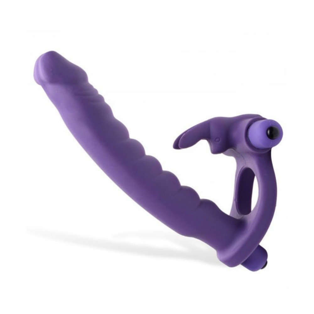 Frisky Double Delight Dual Insertion Vibrating Rabbit Cock Ring