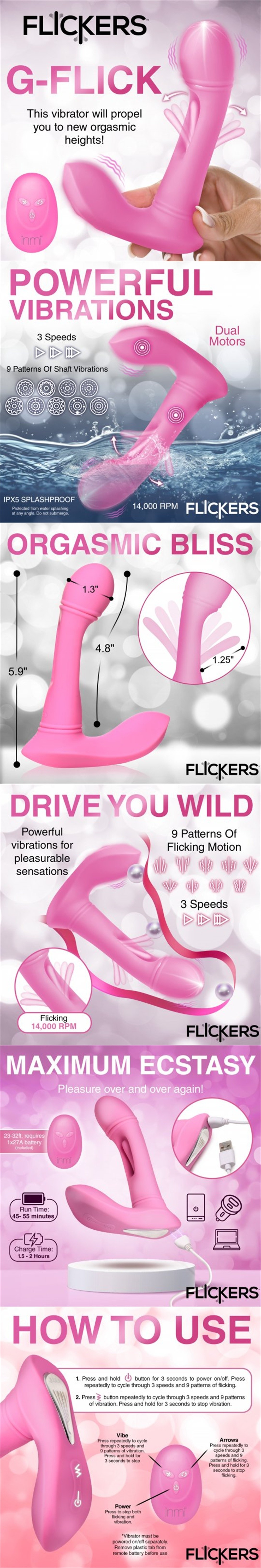 G-Flick Flicking G-Spot Vibrator with Remote
