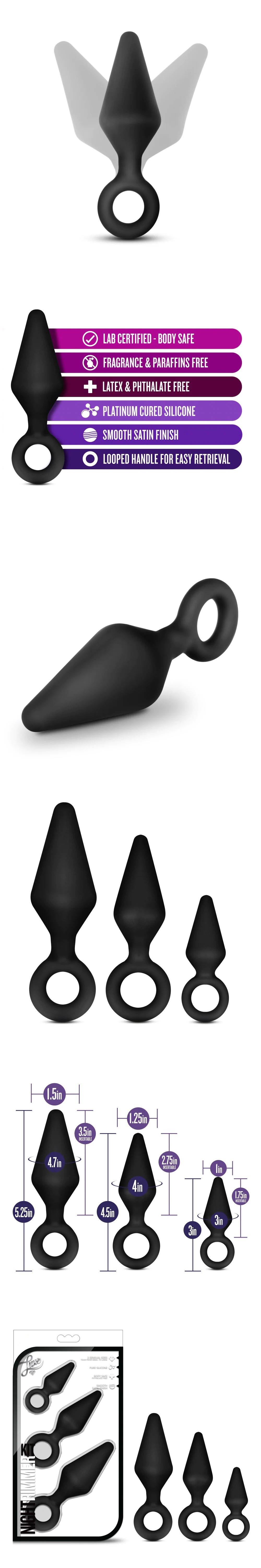 Luxe By Blush Night Rimmer Kit Black Anal Plug With Handle