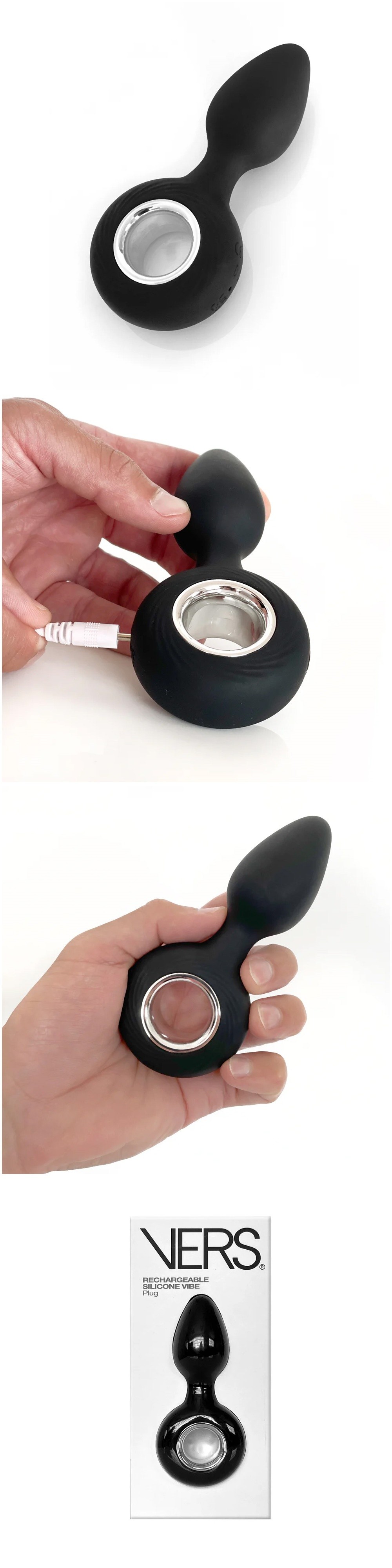 VenusFun Black Silicone Anal Plug Vibe