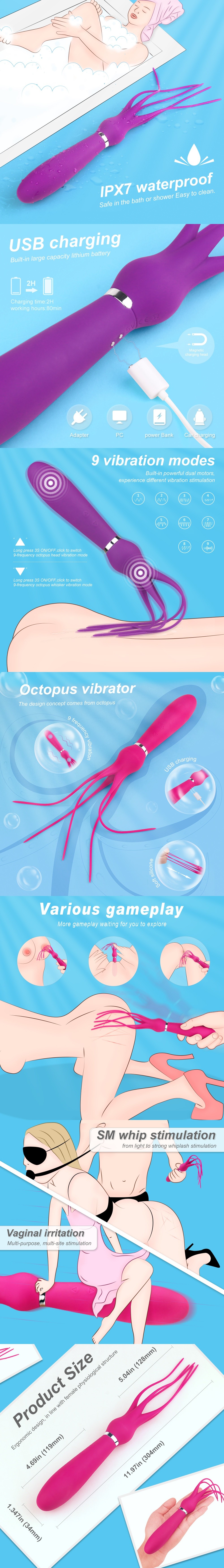 S-Hande Sex Whip G-Spot Sex Toy Multifunctional Vibration Massager