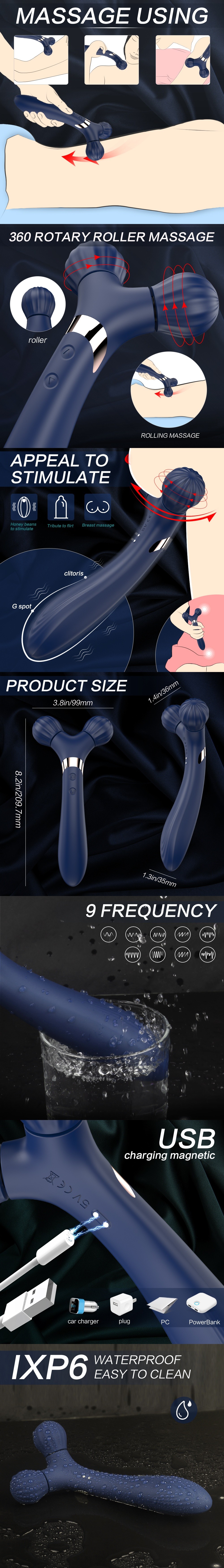 S-Hande Double Head Vibrator For Couple Sex Play 