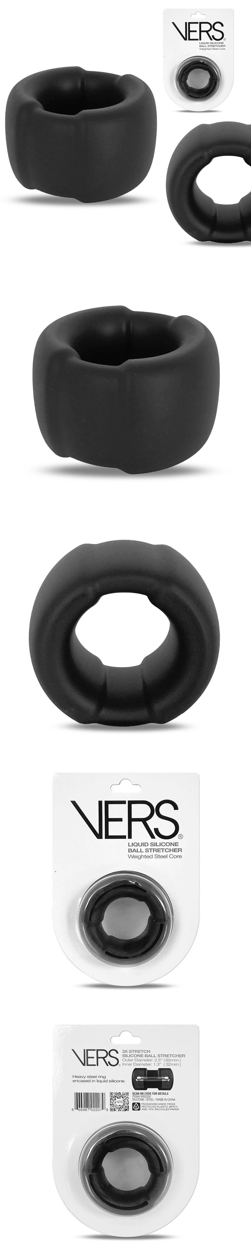 Penis Cock Ring Ball Stretcher Weighted Steel Core Male Enhancer