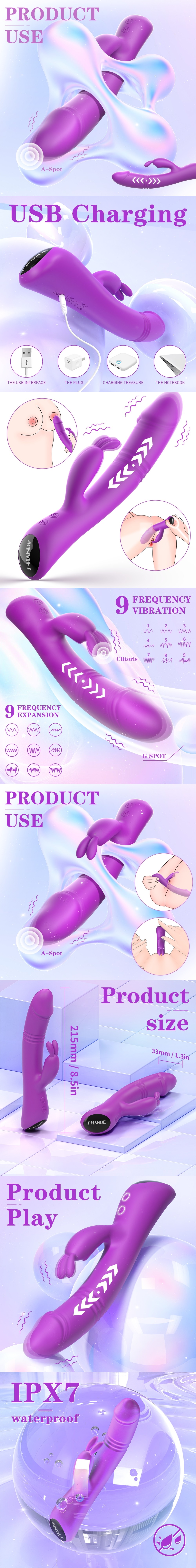 S-Hande Thrusting Rabbit Vibrator G-Spot & A-Spot Stimulator