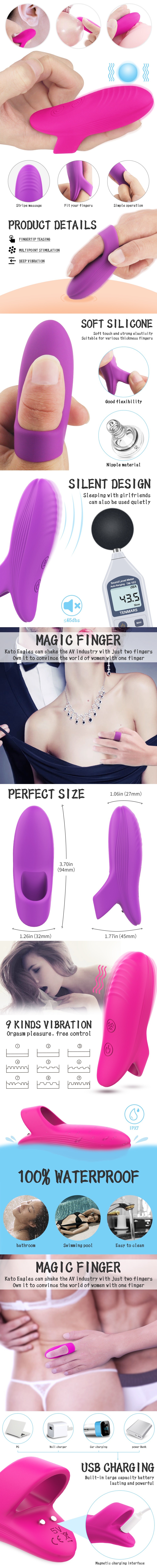 Finger Vibrator G-spot Stimulation Silicone Multi-Vibration Mode