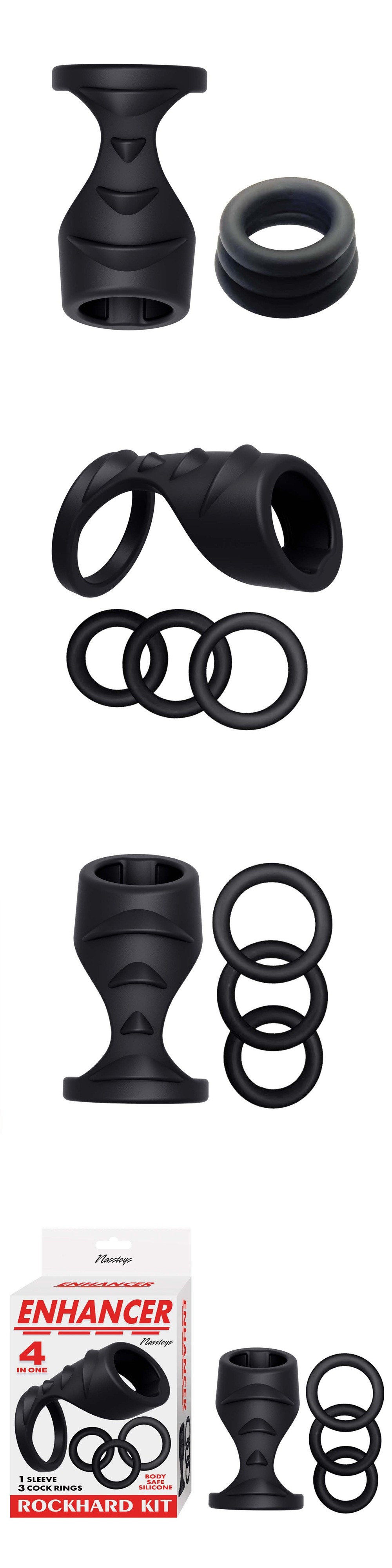 Nasstoys Cock Ring Enhancer Rockhard Kit Black 