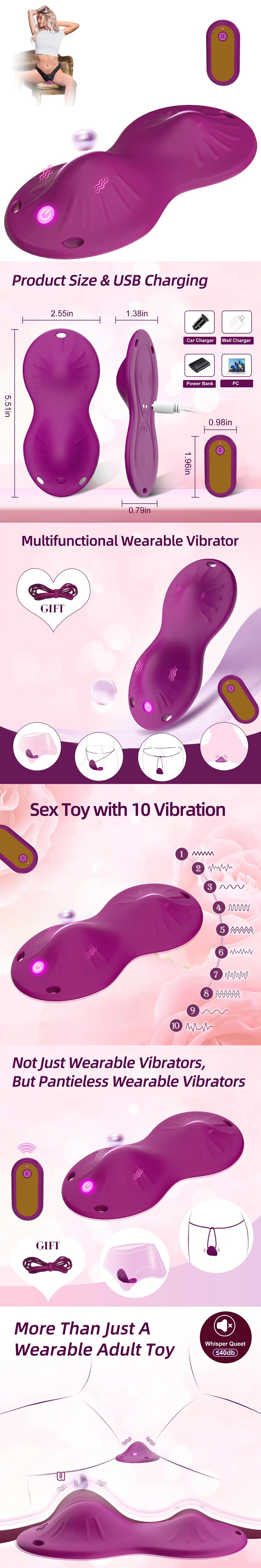 Mini Clitoral Vibrator Sex Pad Wireless Remote Control