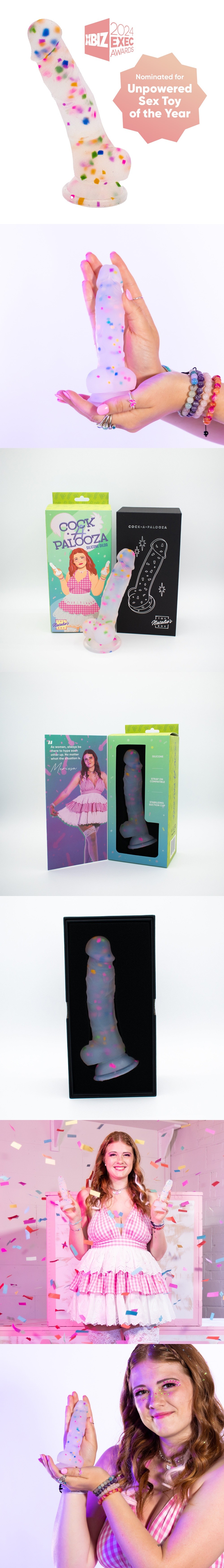 Natalie's Toy Box Cock-A-Palooza Confetti Silicone Suction Dildo