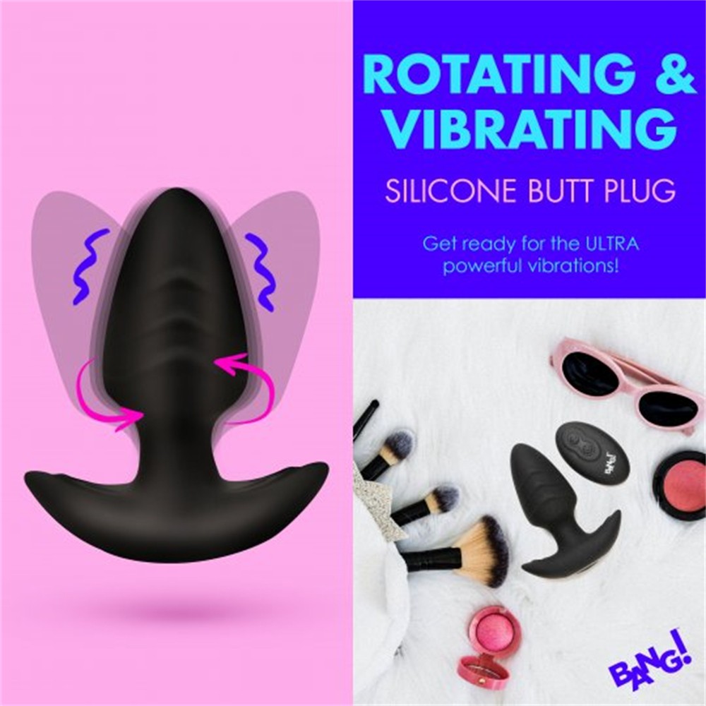 Rotating & Vibrating Butt Plug with Remote