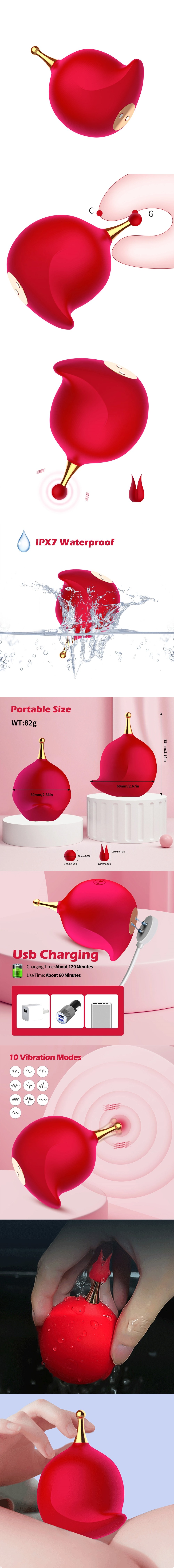 Clitoral Vibrator Body Nipple Stimulator with 2 Attachments Clitoral Vibrator Body Nipple Stimulator with 2 Attachments