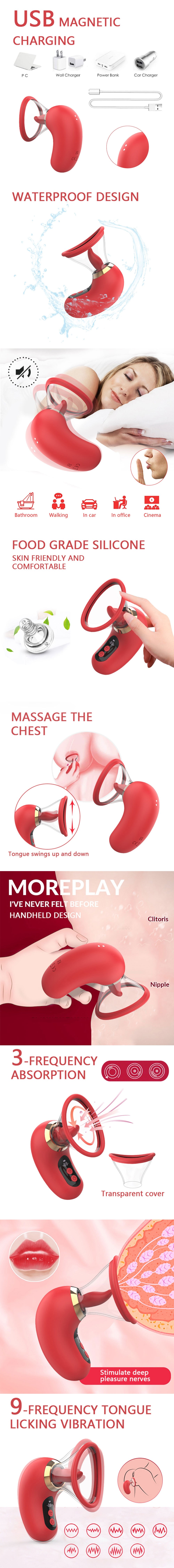 Nipple Stimulator Clitoral Tongue Licking Vibrator