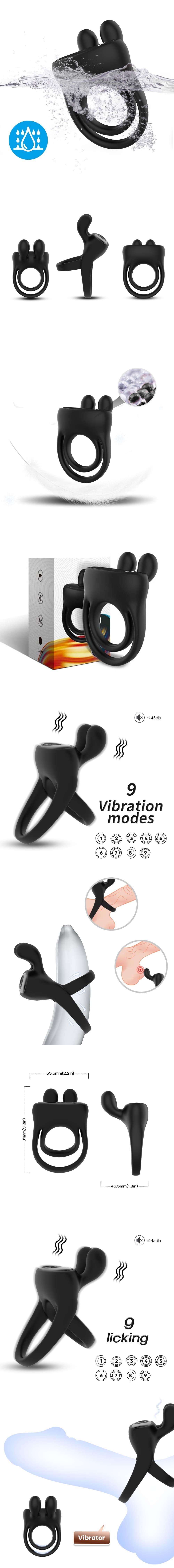 Silicone Penis Ring with Rabbit Ear Flapping Stimulator for Stronger Erections Silicone Penis Ring with Rabbit Ear Flapping Stimulator for Stronger Erections
