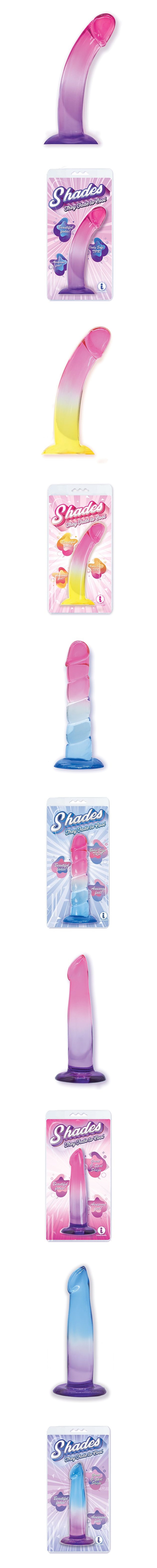 Shades Jelly Gradient G-Spot Dildo with Suction Cup