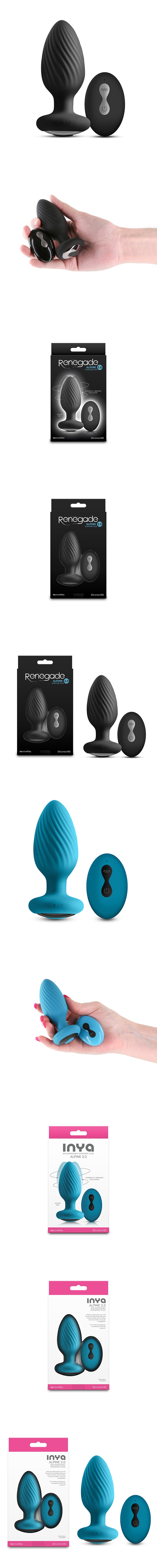 NS Novelties Renegade Alpine 2.0 Gyrating & Vibrating Butt Plug w/Remote