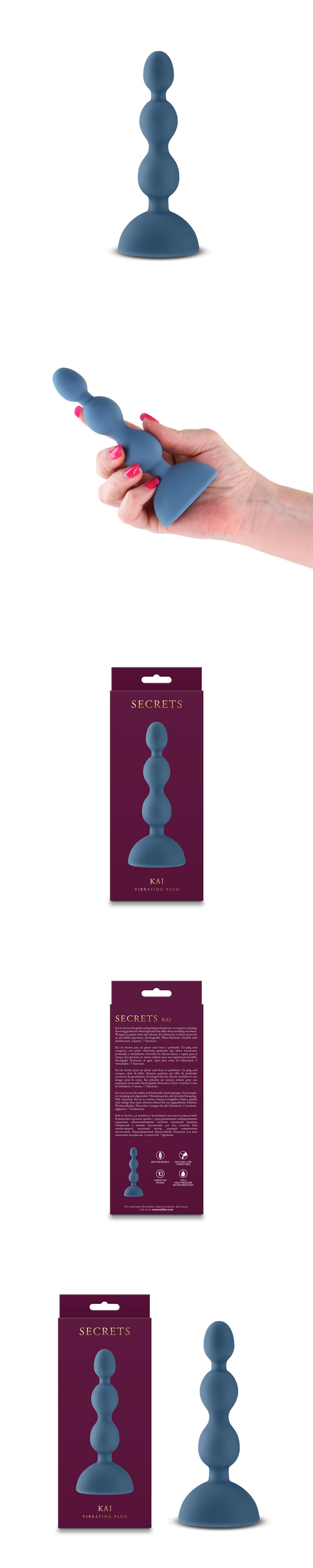 NS Novelties Secrets Kai Vibrating Butt Plug Anal Toy