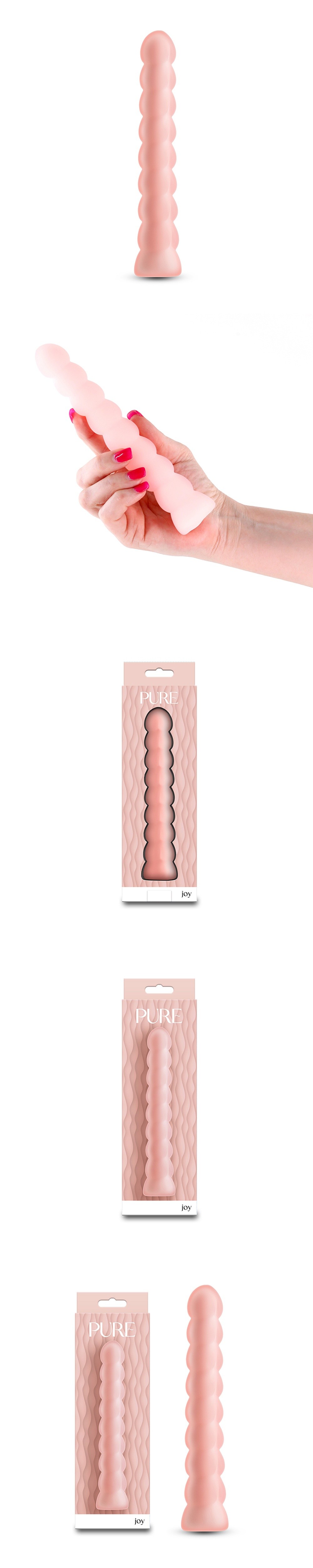 NS Novelties Pure Joy Textured Vibrator Long Silicone Dildo