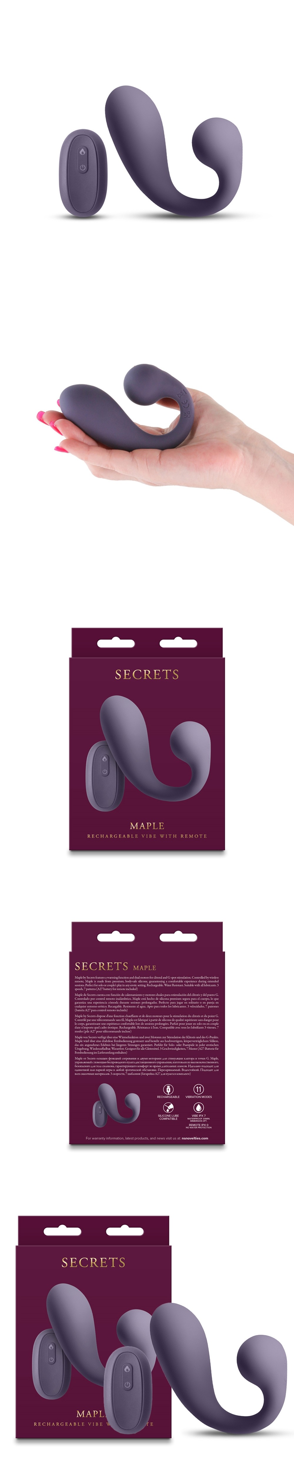 Secrets Maple Clitoral & G-spot Stimulator with Remote