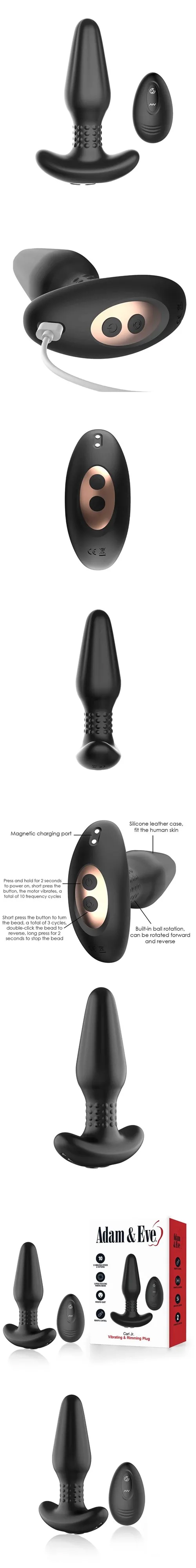 Adam & Eve Carl Jr. Vibrating & Rimming Anal Plug with Remote