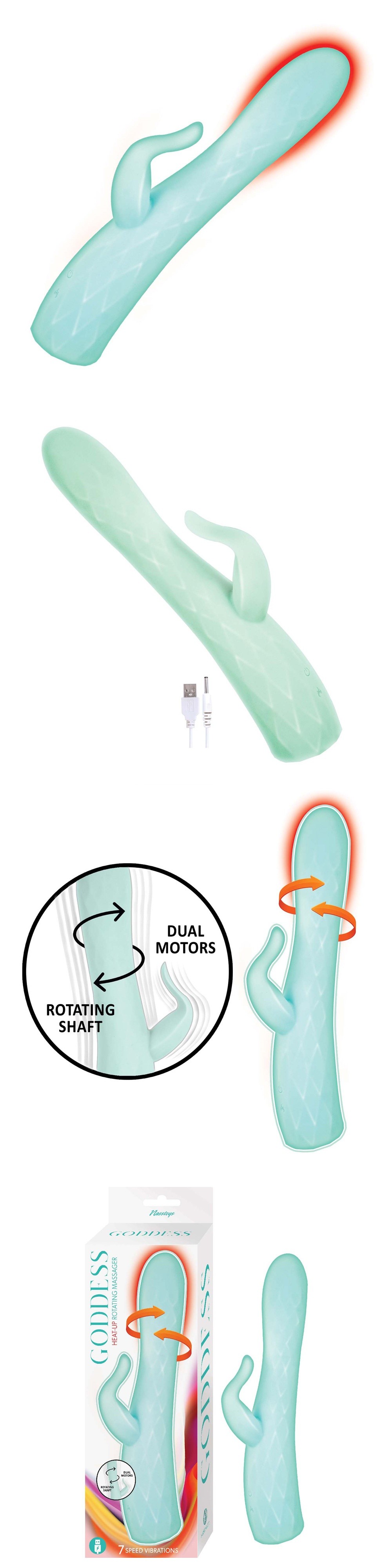 Nasstoys Goddess Heat Up Rotating Massager Aqua Rabbit Vibrator