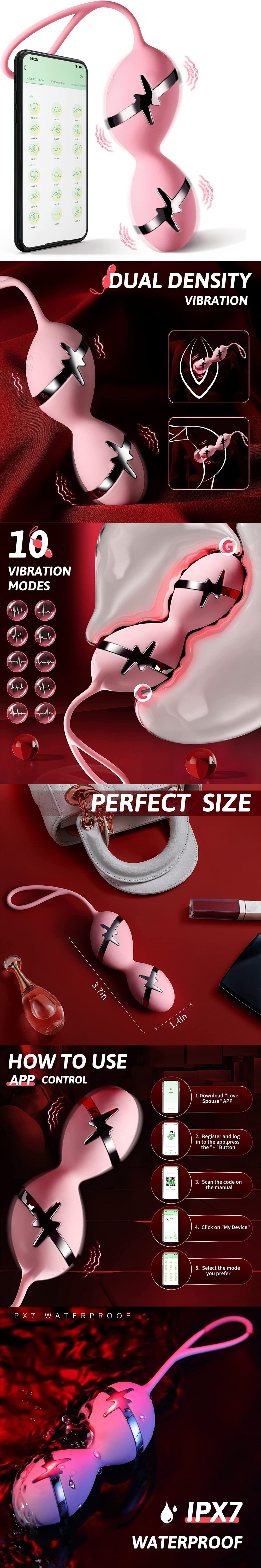 Kegel Ben Wa Ball Vibrating Egg Eletric Shock Vaginal Tight Exercise