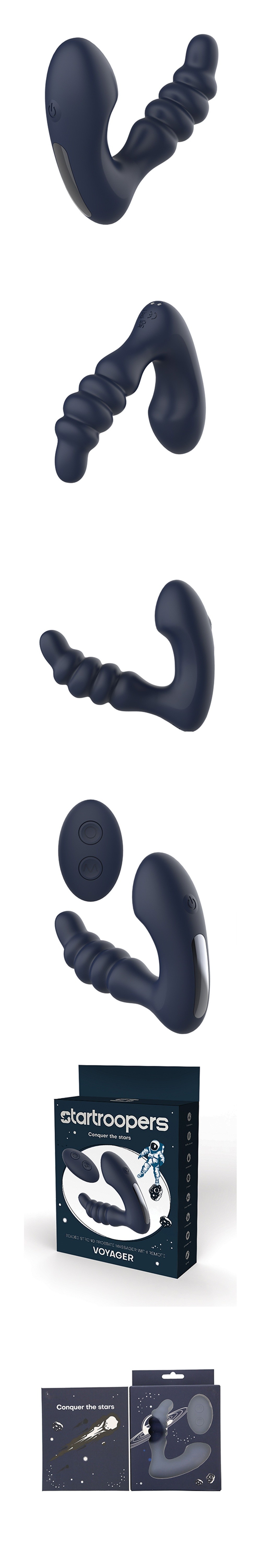 Star Troopers Voyager Beaded Strong Prostate Massager w/Remote