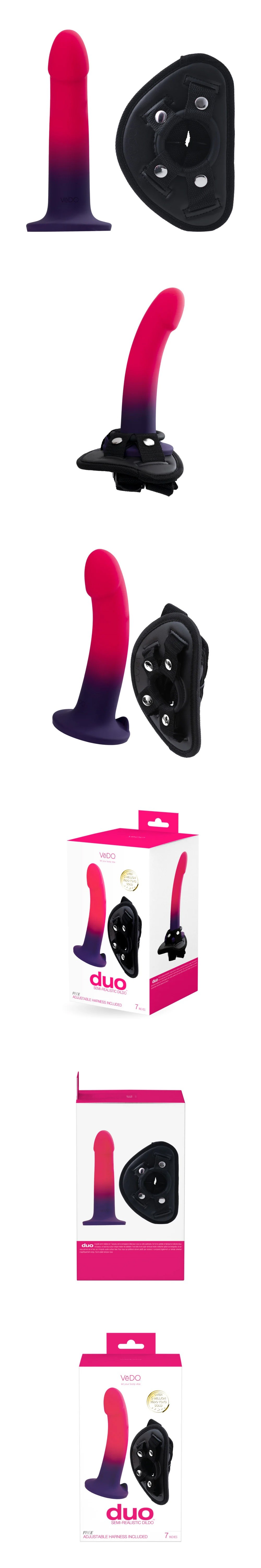 VeDO Duo Silicone Strap On Dildo with Harness