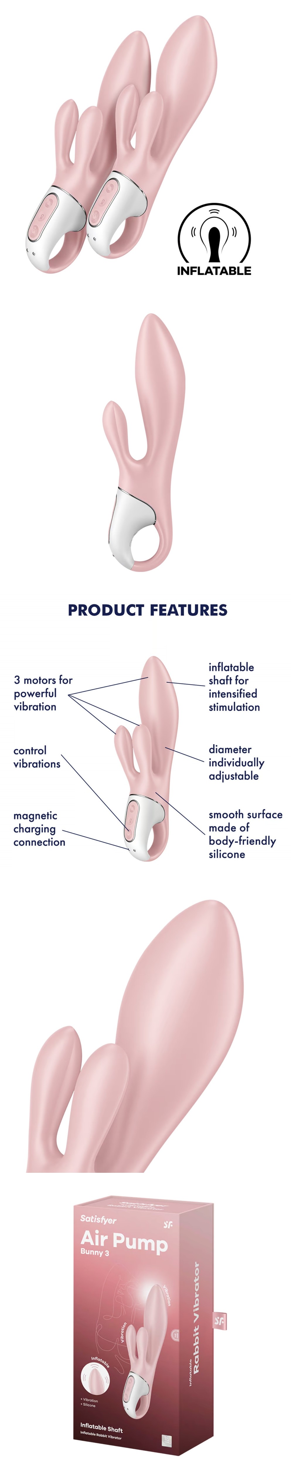 Satisfyer Air Pump Bunny 3 Inflatable Rabbit Vibrator