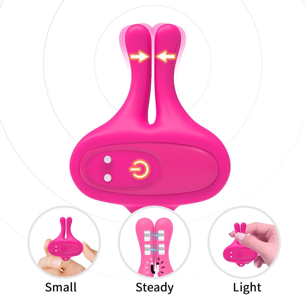 Rabbit Ears Vibrating Nipple Clips Silicone Nipple Toy