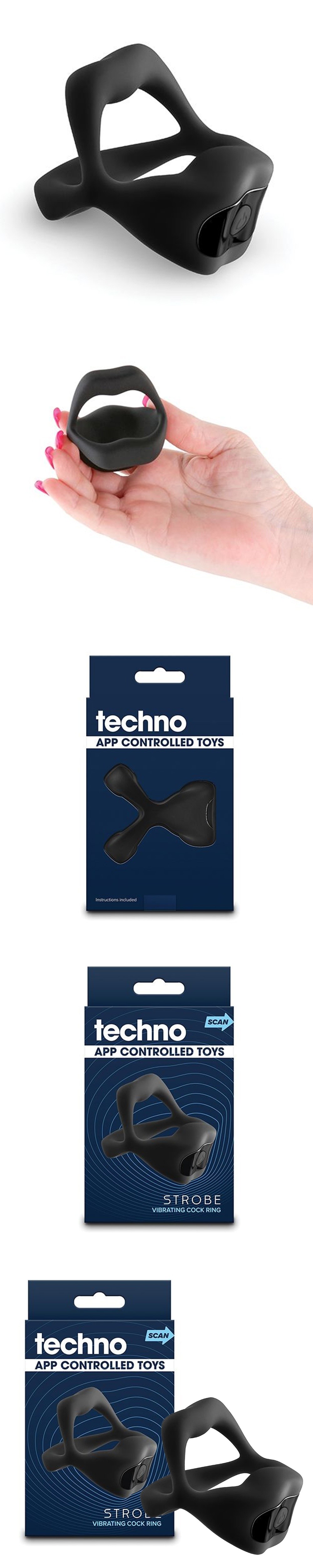 Techno Strobe App Controlled Vibrating Cock Ring