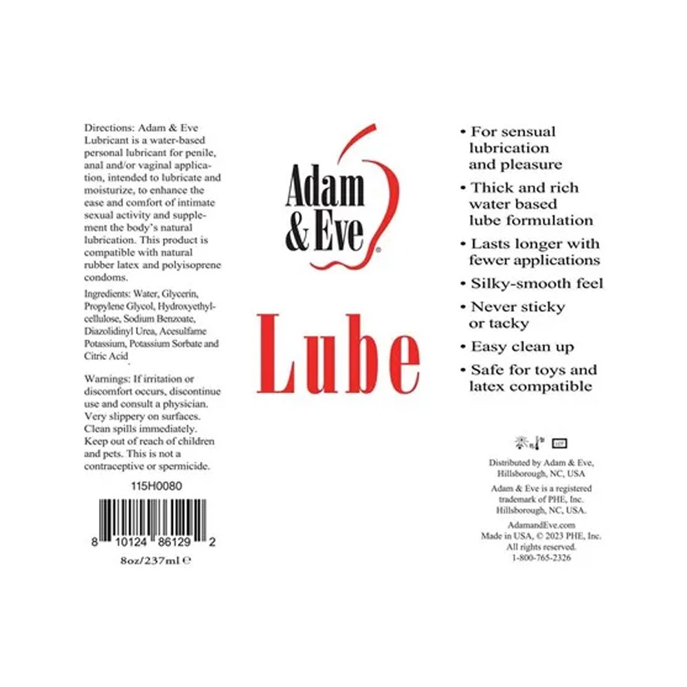 Adam & Eve Water-Based Lubricant 4 oz.