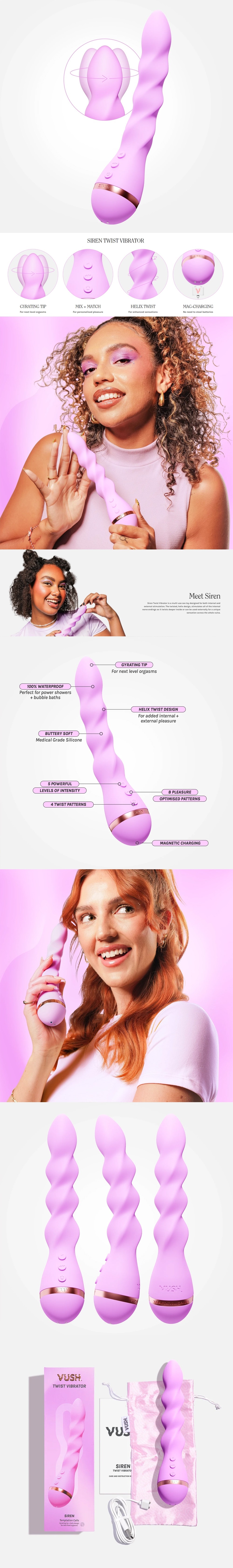 Siren Twist G-spot Vibrator with Gyrating Tip