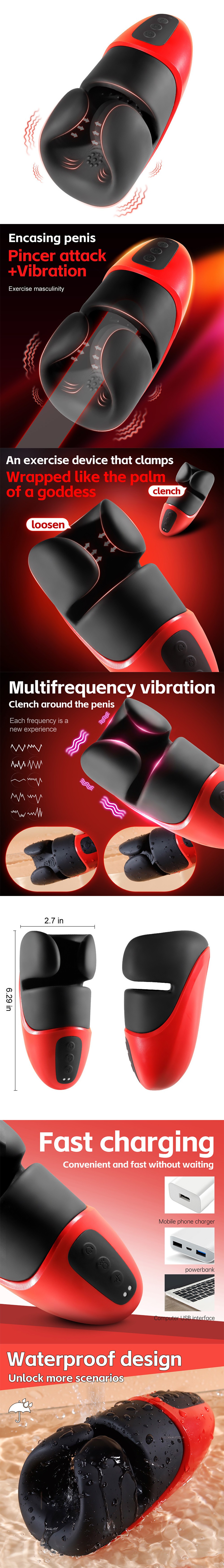 Vibrating Penis Stroker Glans Massager