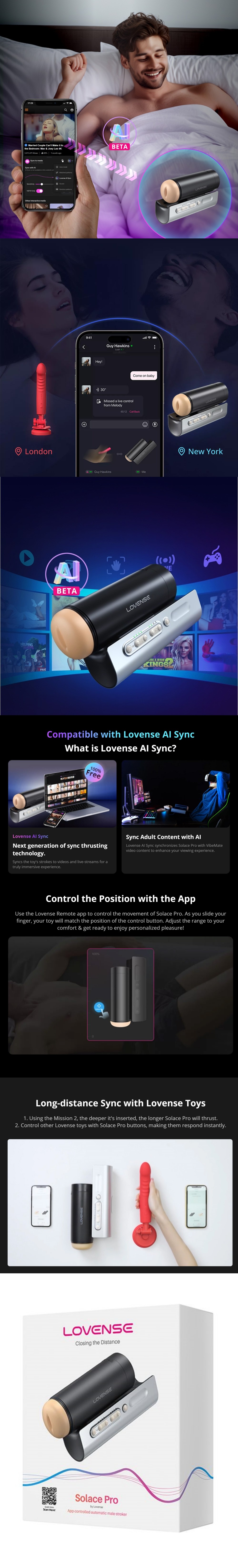 Lovense Solace Pro AI Sync Thrusting Automatic Masturbator with App Control