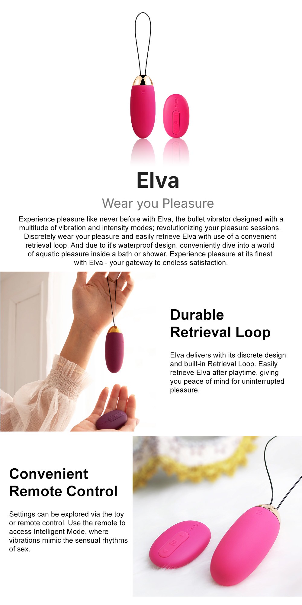 SVAKOM ELVA Remote-controlled Egg Bullet Vibrator